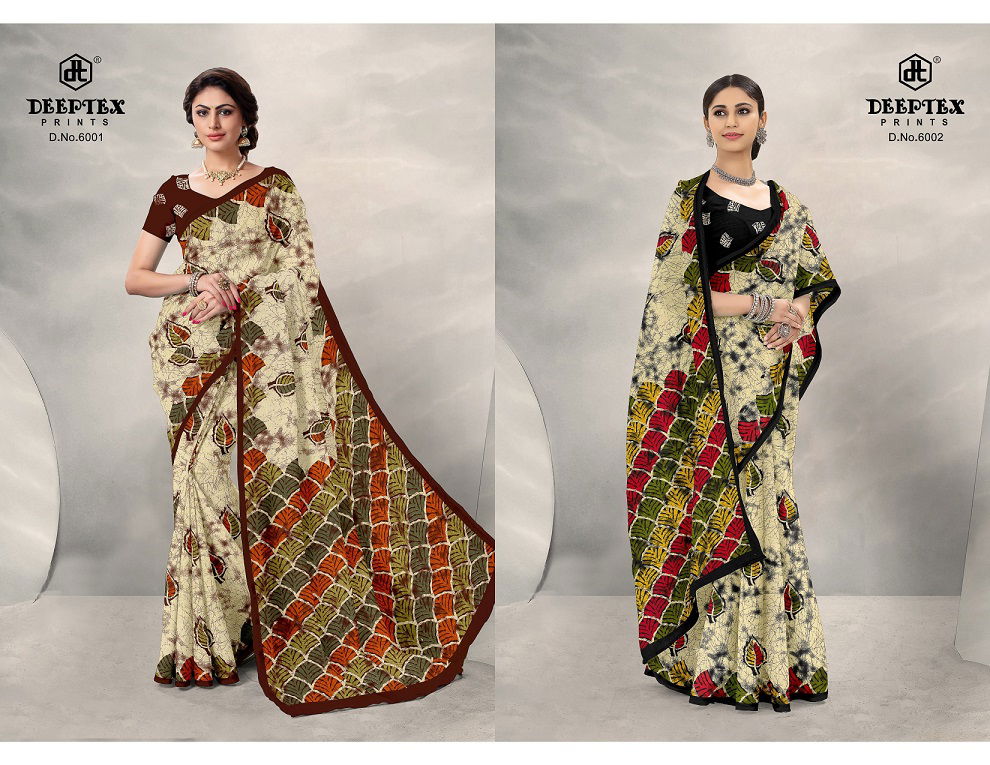 Deeptex Batik Queen 6 Printed Cotton Regular Wear Latest Saree Collection